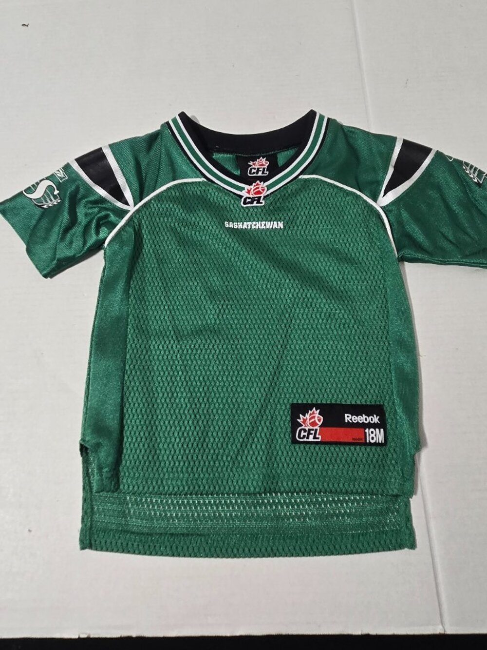 Reebok Saskatchewan Roughriders CFL Toddler Jersey 18M Green Football Shirt